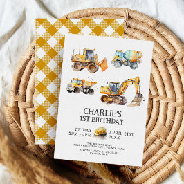 Invitation Anniversaire de enfant de Chariots de construction