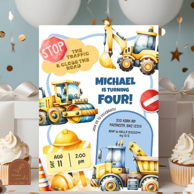 Invitation Anniversaire de enfant de construction (Créateur téléchargé)