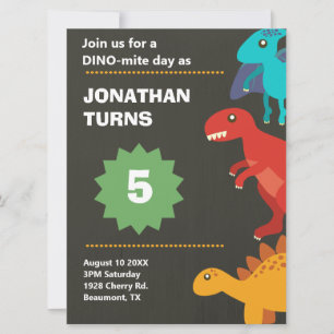 Invitation Anniversaire de enfant de dinosaures moderne