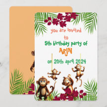 anniversaire de enfant de famille de singe coquin