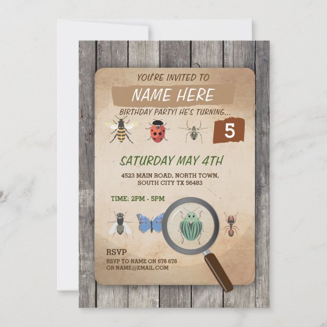 INVITATION ANNIVERSAIRE DE ENFANT DE LA CHASSE DE SCAVENGER (Devant)