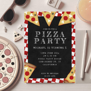 Invitation Anniversaire de enfant de la fête de Pizza à damie