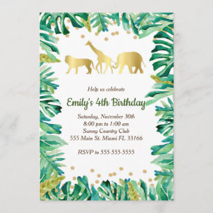 Invitation Anniversaire de enfant de la jungle Saf