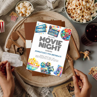 Invitation Anniversaire de enfant de nuit Retro