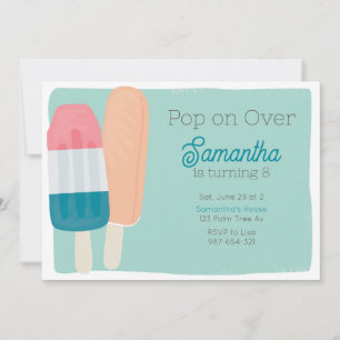 Invitation Anniversaire de enfant de Popsicle d'été rétro