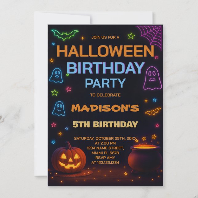 Invitation Anniversaire de enfant d'Halloween (Devant)