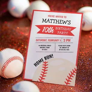 Invitation Anniversaire de enfant du ruban de baseball modern