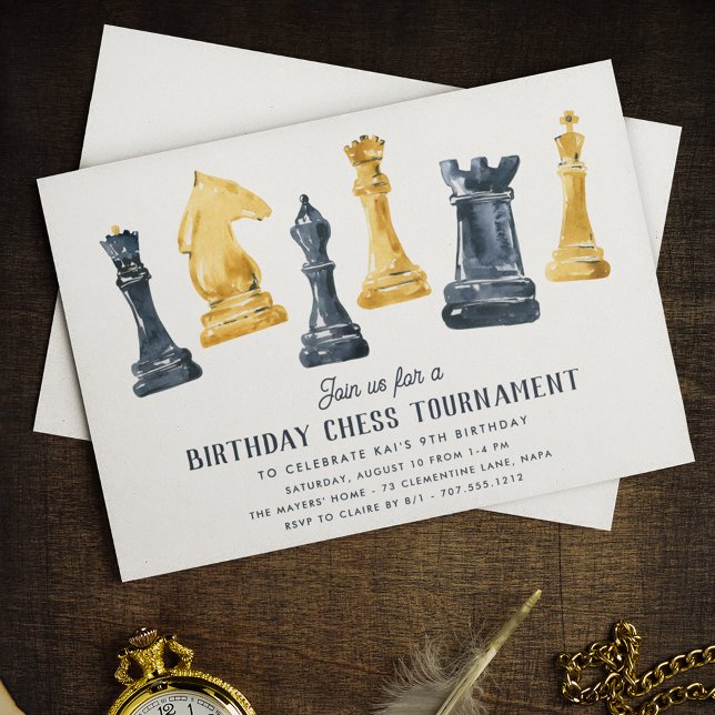 Invitation Anniversaire de enfant du tournoi d'échecs (Créateur téléchargé)