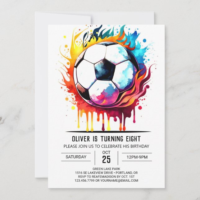 Invitation Anniversaire de enfant en ligne Pastel Goal (Devant)