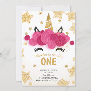 Invitation Anniversaire de enfant Party Magic Unicorn Invitat
