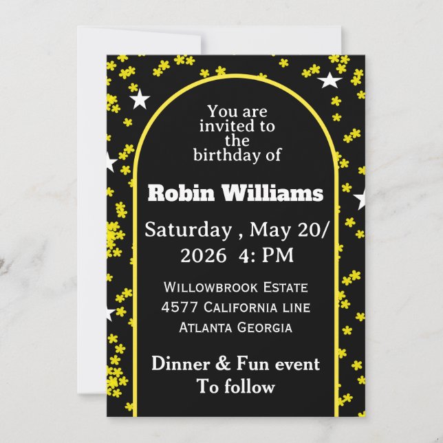 Invitation Anniversaire de enfant personnalisable  (Devant)
