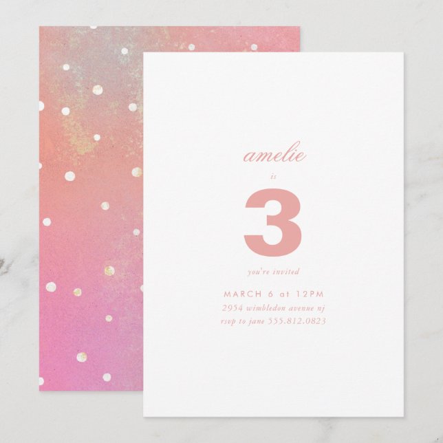 Invitation Anniversaire de enfant personnalisé moderne simple (Devant / Derrière)