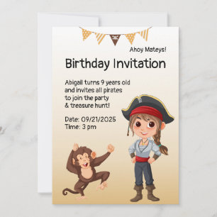 Invitation Anniversaire de enfant pirate