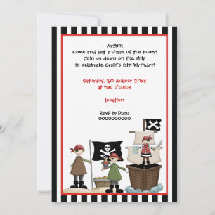 Invitation Anniversaire de enfant pirate invitation-frontière