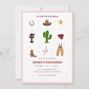 Invitation Anniversaire de enfant Rodeo 2nd Rodeo Cowboy