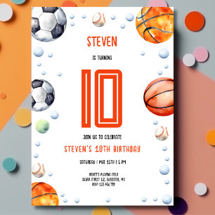 Invitation Anniversaire de enfant sportif de balle