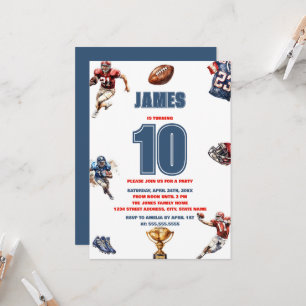 Invitation Anniversaire de enfant sportif des garçons de foot