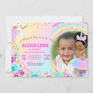 Invitation Anniversaire de enfant Unicorn Magical Day Baby av