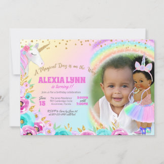 Invitation Anniversaire de enfant Unicorn Magical Day Baby av