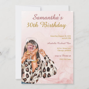 Invitation Anniversaire de femme en or rose