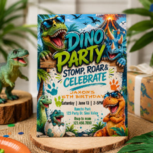 Invitation Anniversaire de fête Dino Anniversaire de dinosa