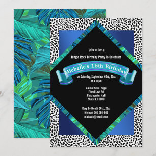 Invitation Anniversaire de feuilles florales posters de anima