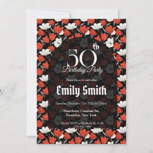 Invitation Anniversaire de fille sur le thème des tulipes ten