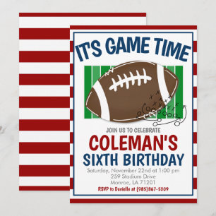 Invitation Anniversaire de Football COMBINAISON DE COULEUR AU
