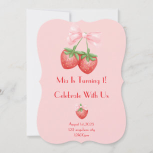 Invitation anniversaire de fraises