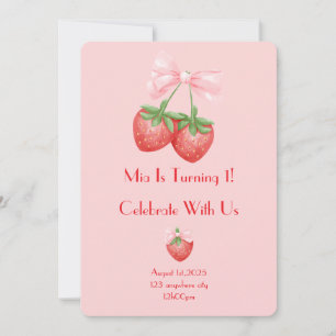 Invitation anniversaire de fraises
