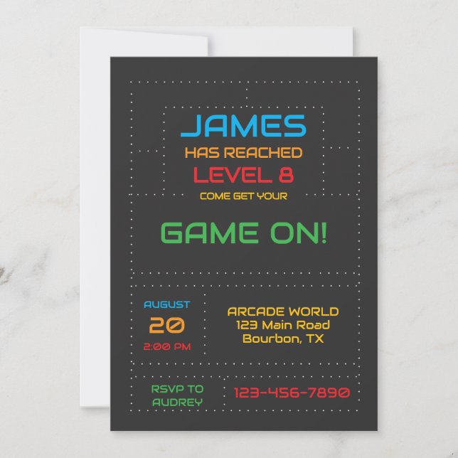 Invitation Anniversaire de Gamer Niveau Supérieur (Devant)