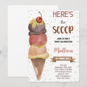 Invitation anniversaire de glace comestible