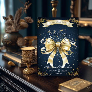 Invitation Anniversaire de Golden Bow Fête élégante