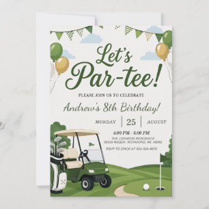 Invitation Anniversaire de golf personnalisé
