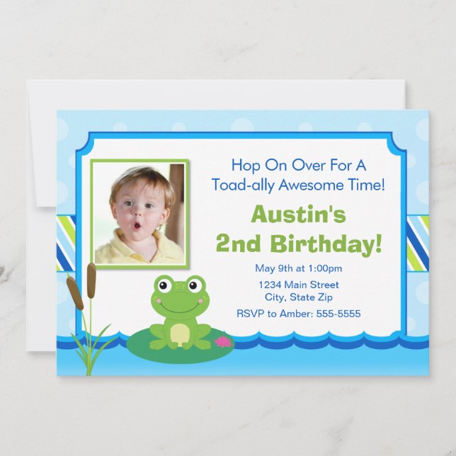 Invitation Anniversaire de grenouille 5x7 Invitati (Devant)