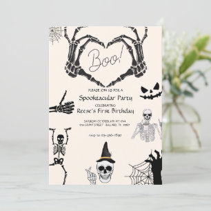 Invitation Anniversaire de Halloween Boo Skeleton
