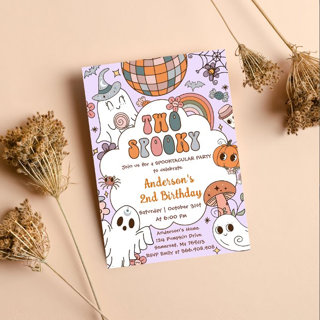 Invitation Anniversaire de Halloween Deux Fêtes Éffrayantes (Créateur téléchargé)