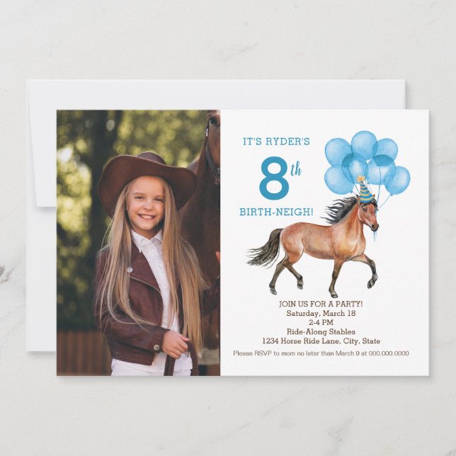 Invitation Anniversaire de Horse Lover (Devant)
