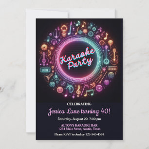 Invitation Anniversaire de Karaoke Surprise