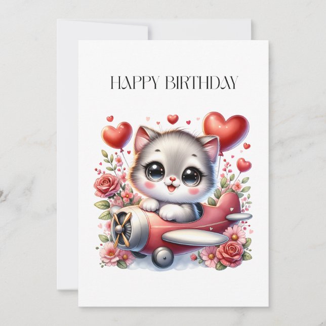 Invitation Anniversaire de Kitten Pilot (Devant)
