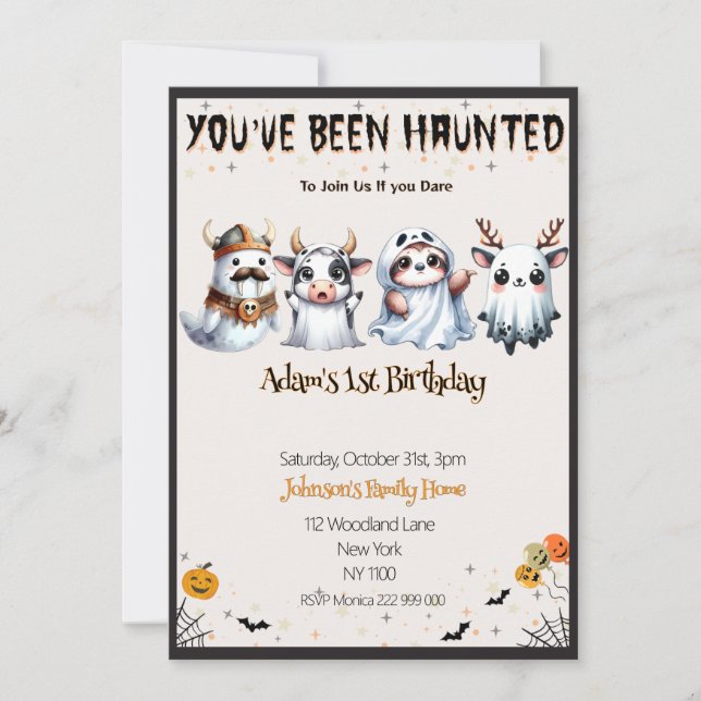 Invitation Anniversaire de la belle Halloween (Devant)