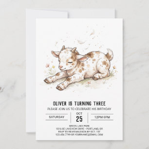 Invitation Anniversaire de la chèvre tachetée neutre