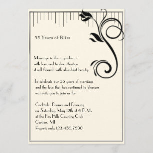 Invitation Anniversaire de la crème noire Rose à la française