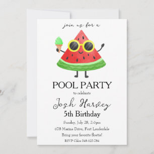 invitation anniversaire de la fête de la piscine d