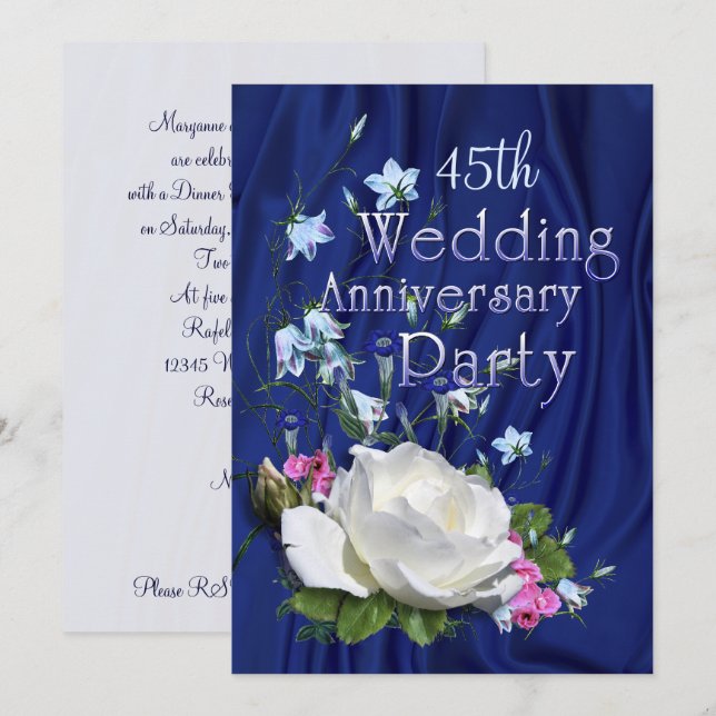 Invitation Anniversaire de la fête de la Rose blanche (Devant / Derrière)