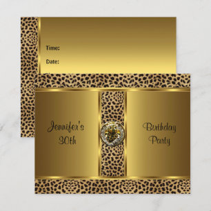 Invitation Anniversaire de la fête Gold Exotic Wil