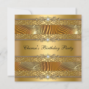 Invitation Anniversaire de la fête Gold sur Gold Diamond