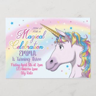 Invitation Anniversaire de la licorne, Invitation 