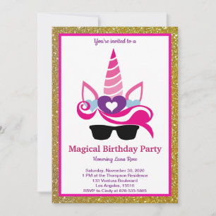 Invitation Anniversaire de la licorne magique