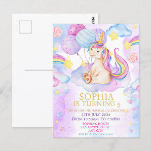 Invitation Anniversaire de la licorne magique Arc 